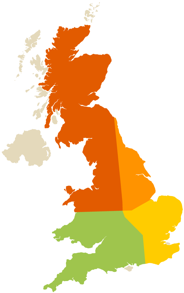 Infinis regional map diagram